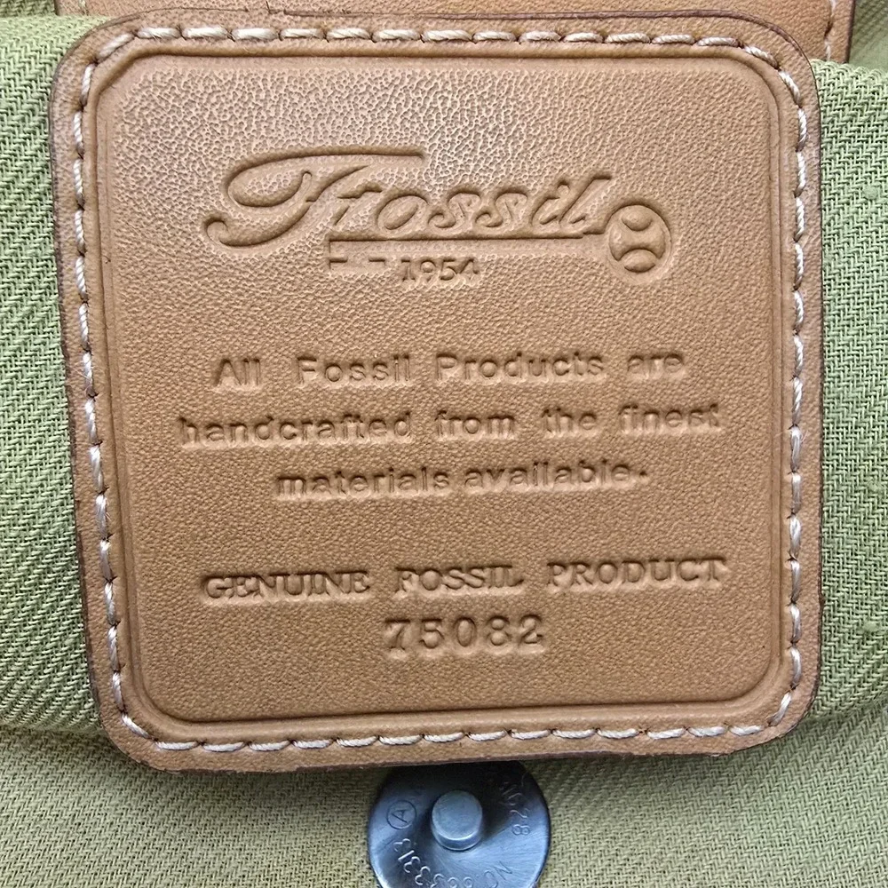 Vintage Fossil  Floral Tapestry Canvas Satchel Bag Circle Handles Tan Leather‎